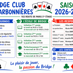 CALENDRIER RENTREE BRIDGE 2026/2027